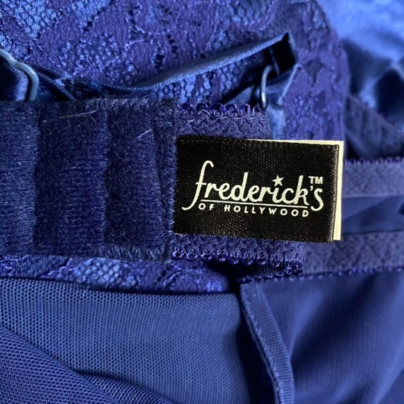 Frederick’s of Hollywood Blue Lace Chemise Slip - Picture 7 of 9